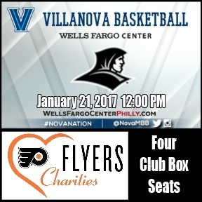 Villanova Basketball - Wildcats vs. Providence Friars - January 21, 2017 - Four Club Box Seats and Parking - Wells Fargo Center
